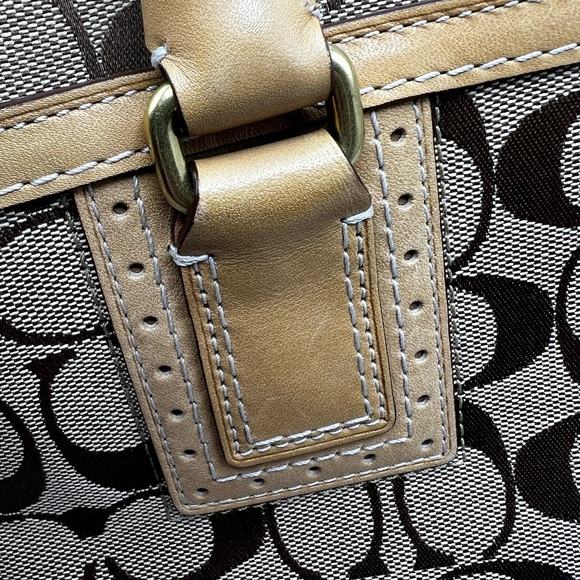 Coach Signature Canvas Top Handle Handbag Brown On Brown Classic Multiple Comp.. - Picture 5 of 14